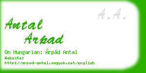 antal arpad business card
